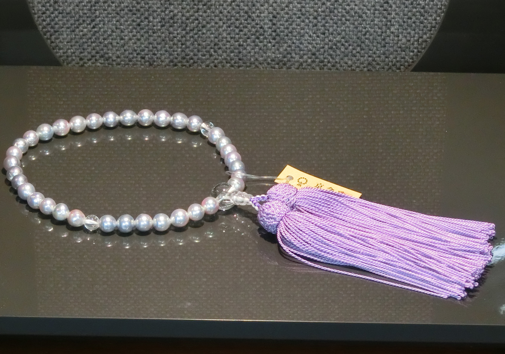 女性用数珠　真珠（アコヤ）水晶仕立
